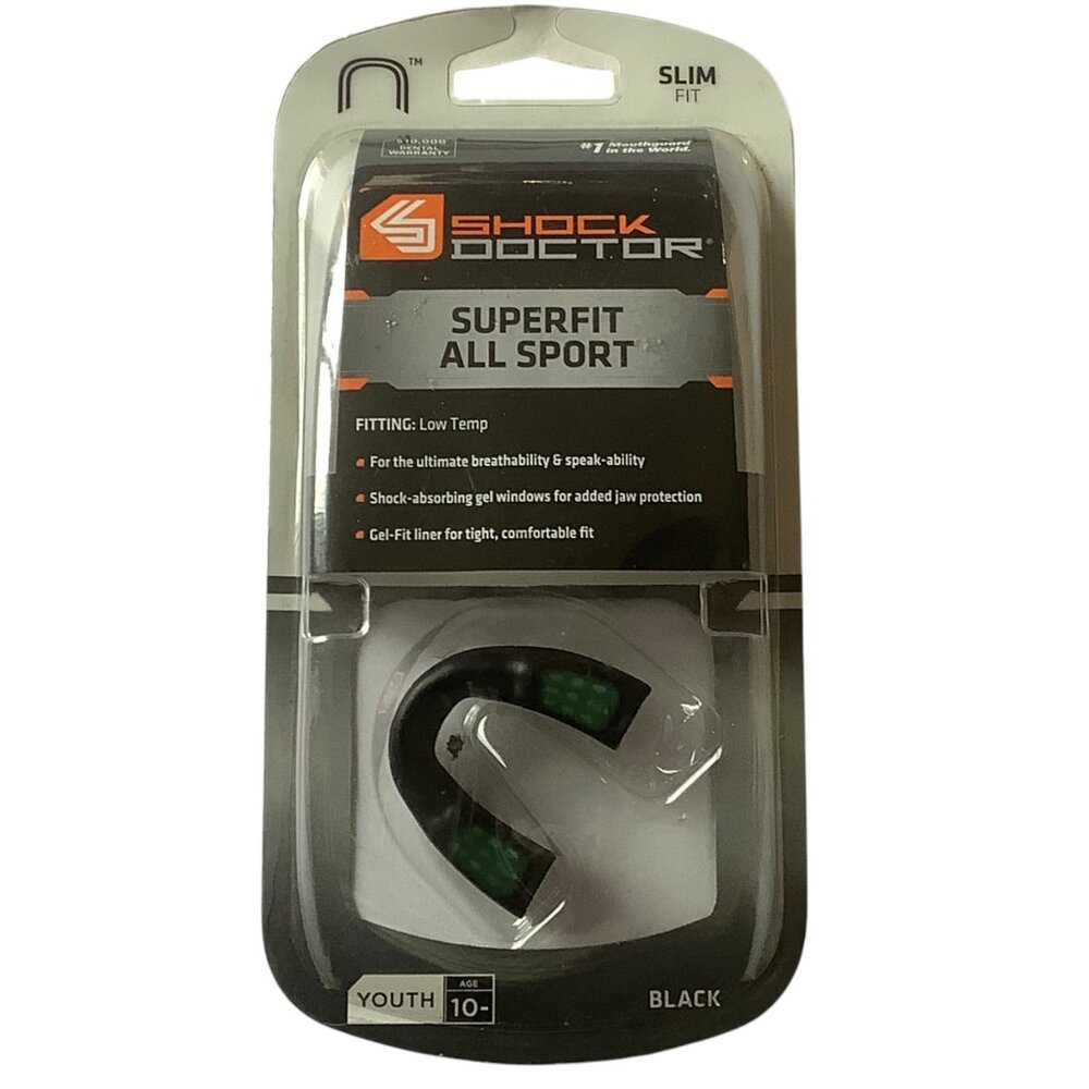Shock Doctor Youth‎ Superfit All Sport Mouthguard Slim Fit Black NEW
